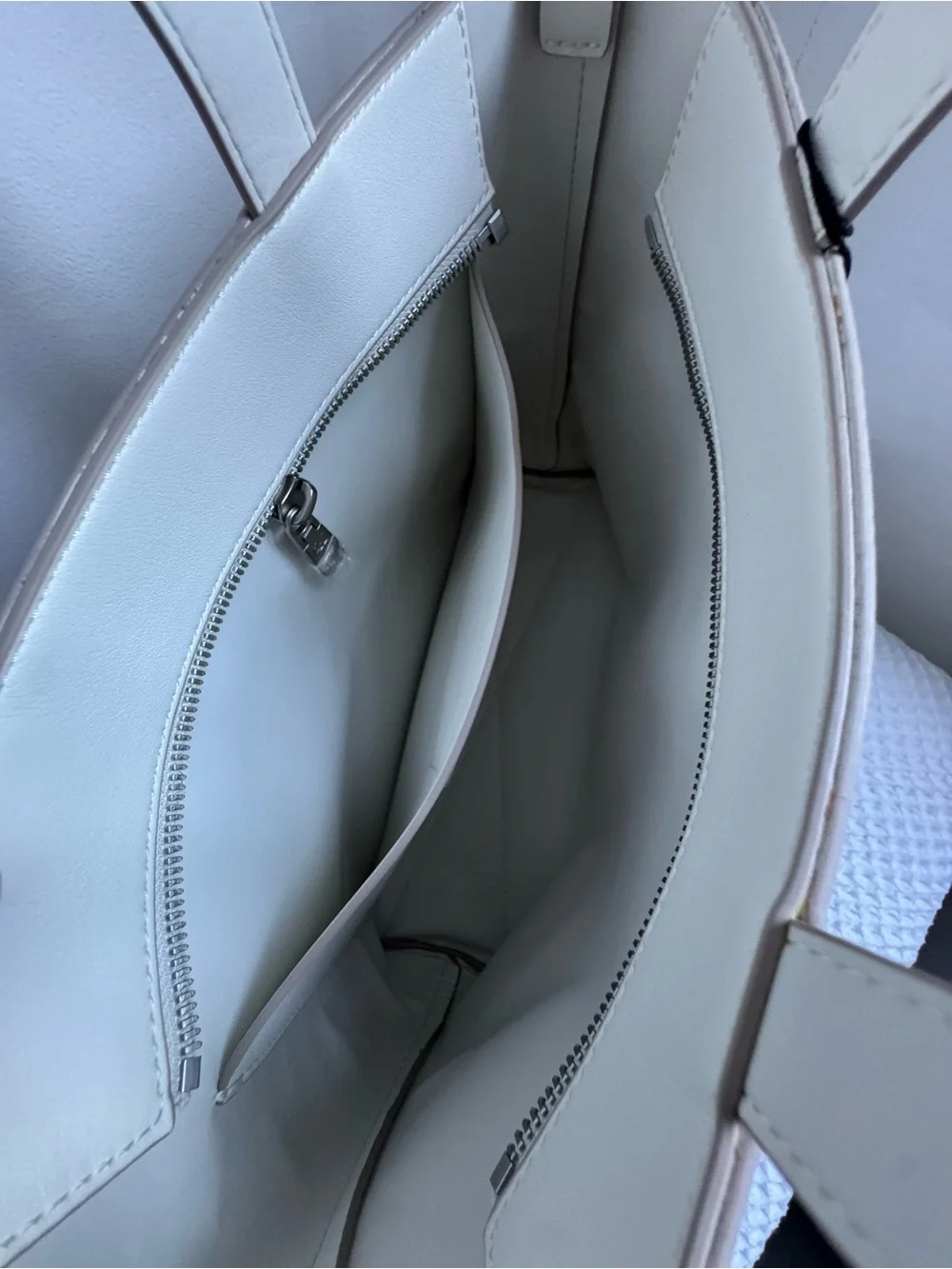 Calvin Klein White Tote Bag with Embossed CK
